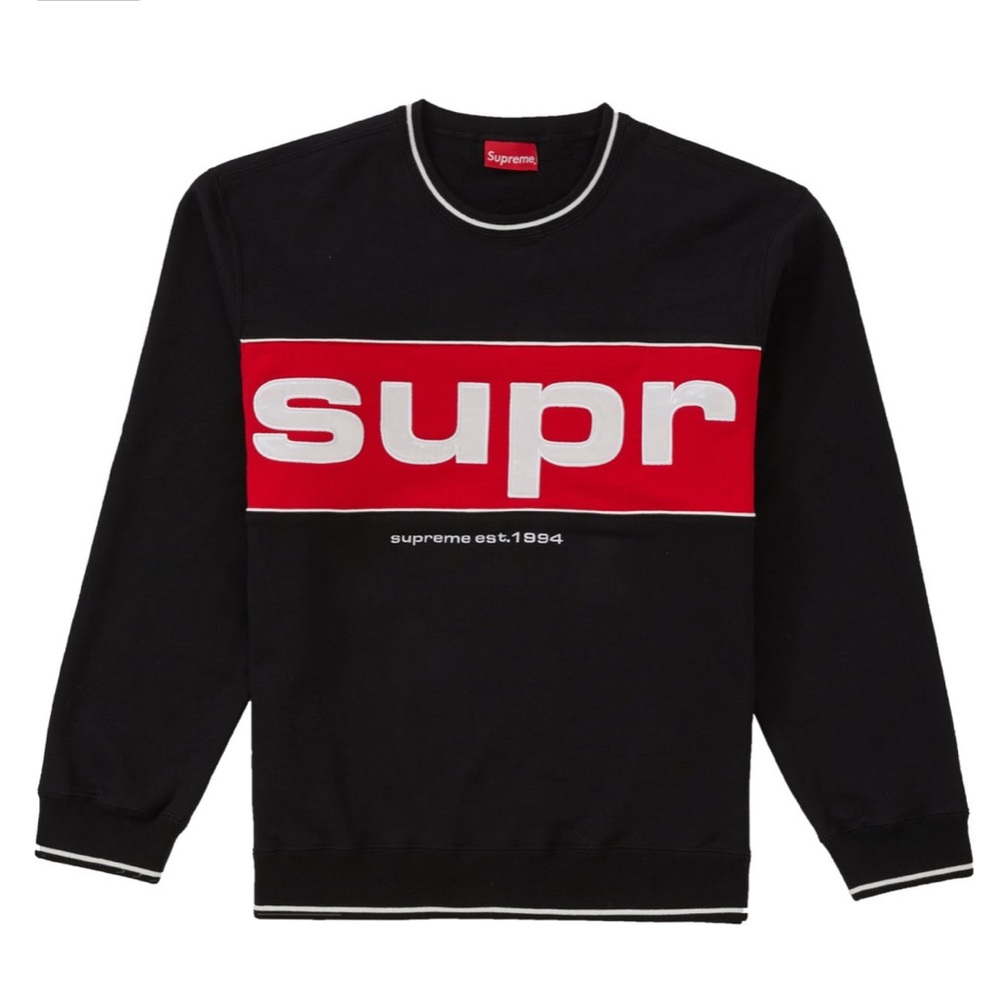 BRAND NEW MENS SUPREME PIPPING CREWNECK